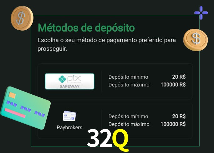 O cassino 32Q oferece uma grande variedade de métodos de pagamento